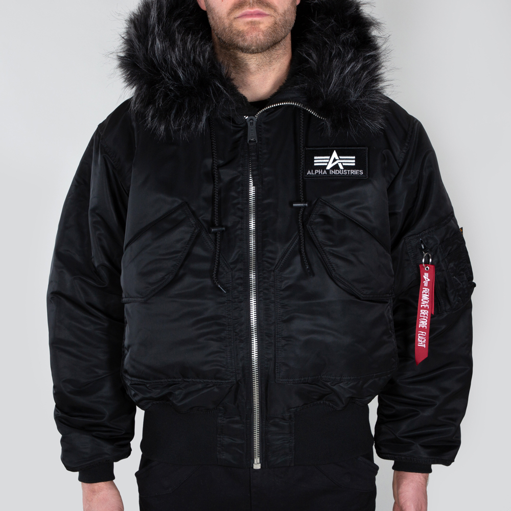4059146449033 - Alpha Industries 45P Hooded Custom Bomberjacke schwarz in S