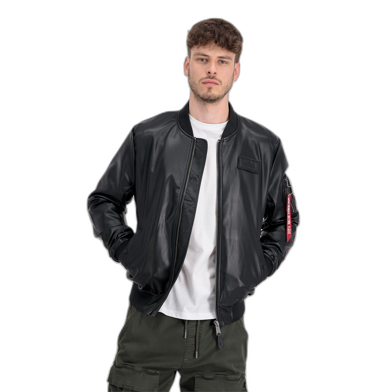4059146522088 - ALPHA INDUSTRIES Jacken Herren Kunstleder schwarz Uni & Uninah