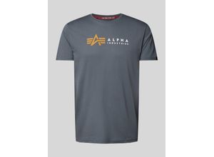 4059146564217 - Alpha Industries Alpha Label T-Shirt T-Shirt grau in M