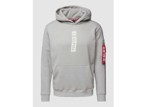 4059146734603 - Hoodie mit Label-Print und Känguru-Tasche