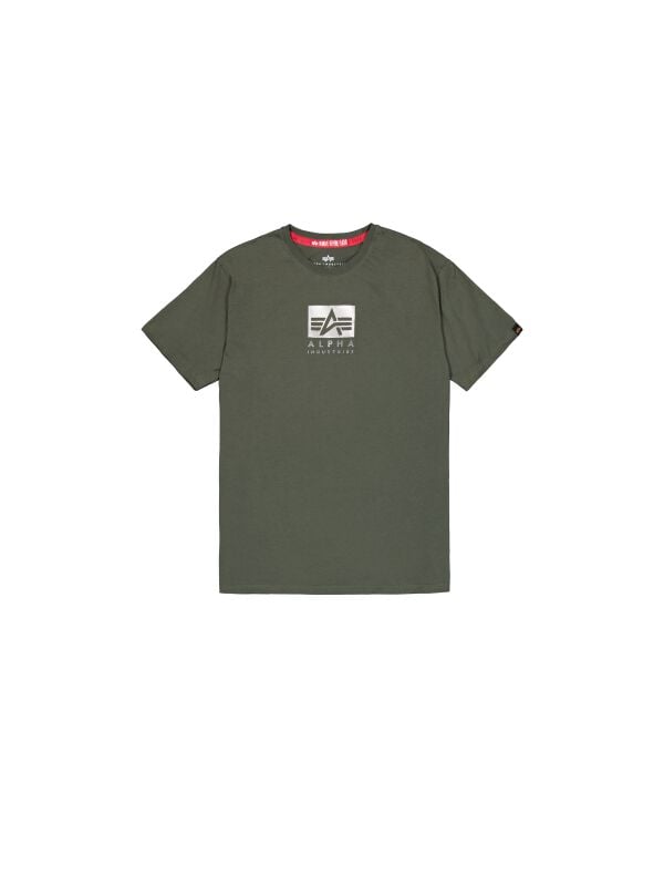 4059146782161 - Alpha Industries Satin Logo T T-Shirt oliv in S