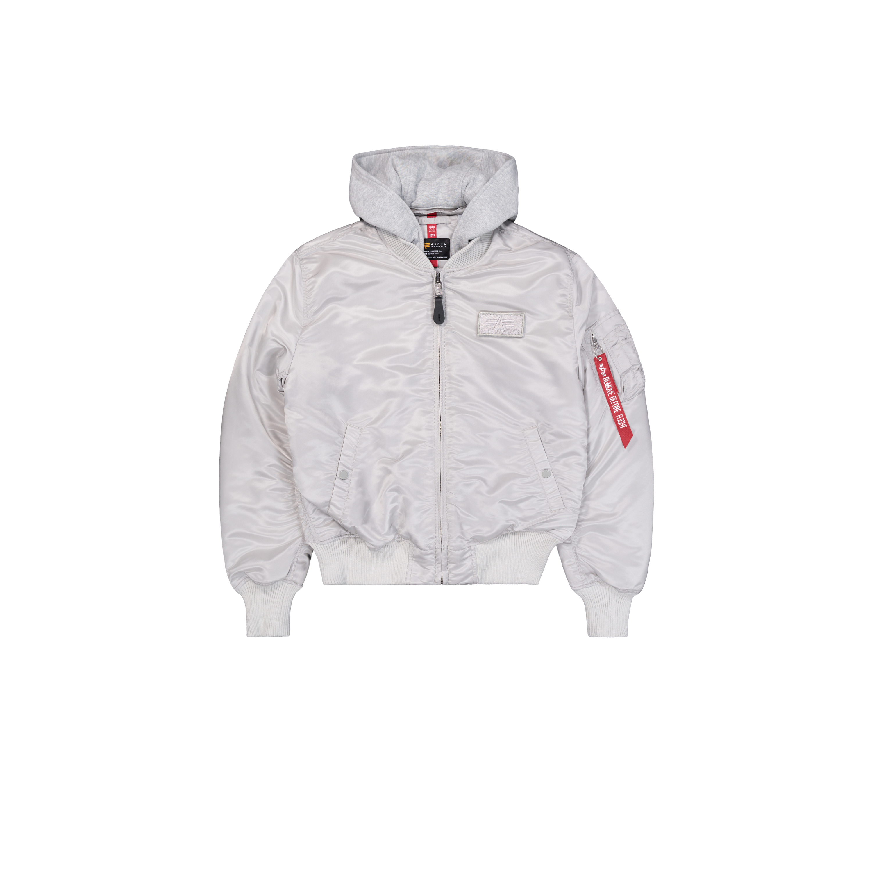 4059146865420 - Alpha Industries MA-1 ZH Back Print Bomberjacke grau in L