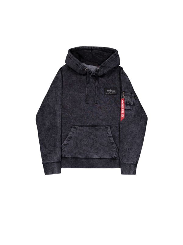 4059146887460 - Alpha Industries Back Print Hoodie Vintage Kapuzenpullover schwarz in S