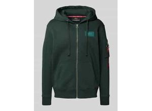 4059146911523 - Hoodie mit Reißverschluss und Print auf der Rückseite Alpha Industries