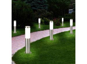 4059157000919 - Etc-shop - 6er Set led Außen Steh Lampen Hof Einfahrt Beleuchtung Edelstahl Garten Weg Stand Leuchten silber 4059157000919 - Etc-shop - 6er Set led Außen Steh Lampen Hof Einfahrt Beleuchtung Edelstahl Garten Weg Stand Leuchten silber