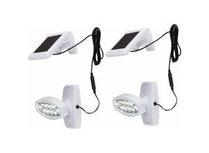 4059157001619 - Etc-shop - 2er Set led Solar Außen Leuchten Bewegungs Senor Wand Strahler Einfahrt Beleuchtung