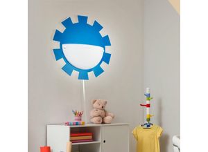 4059157003170 - Etc-shop - Kinderzimmerleuchte Spielzimmerlampe Wandleuchte Wandlampe Kinderleuchte Stahl Glas weiß blau 1x led 4W 3000K DxH 35x8cm