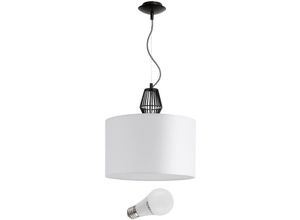 4059157006324 - Etc-shop - Elegante Pendel Leuchte Schlafzimmer Hänge Decken Textil Lampe im Set inkl led Leuchtmittel