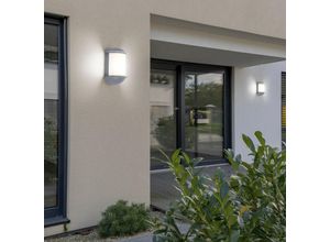 4059157007338 - Etc-shop - Wandleuchte Aussen Wandlampe Garten Terrassenleuchte Außen Aluguss silber 1x led 7W 550Lm LxAxH 16x22x10 cm 2er Set