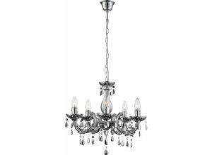 4059157010048 - Etc-shop - led Kronleuchter Deckenlampe silber chrom Acryldekor h 128 cm Wohnzimmer Schlafzimmer