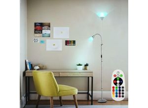 4059157014671 - Etc-shop - Steh Leuchte Wohn Zimmer Decken Fluter schaltbar Flexo Dimmer Lampe im Set inklusive rgb led Leuchtmittel