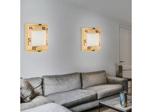 4059157018112 - 2er Set Wand Decken Lampen Arbeitszimmer Beleuchtung Glas Leuchten im Set inklusive LED Leuchtmittel