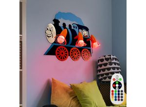 4059157018273 - Etc-shop - Kinder Zimmer Wand Leuchte dimmbar Lokomotive Fernbedienung im Set inklusive rgb led Leuchtmittel