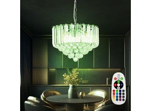 4059157021297 - Etc-shop - Hänge Leuchte Dimmer Chrom Fernbedienung Pendel Lampe klar im Set inklusive rgb led Leuchtmittel