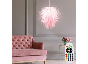 4059157021815 - Pendelleuchte Feder Design RGB LED Hängelampe Kunststoff weiß 9 Watt Farbwechsler 806 Lumen DM 495cm Wohnzimmer Esszimmer