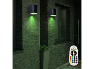 4059157022126 - Etc-shop - 2er Set Außen Strahler Fernbedienung Haus Wand Lampen dimmbar im Set inklusive rgb led Leuchtmittel