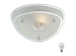 4059157023178 - Etc-shop - Deckenlampe Kristallglas led Deckenleuchte Wohnzimmerlampe Flurleuchte Metall chrom Glas satiniert 7W 560lm warmweiß LxBxH 28 x 28 x