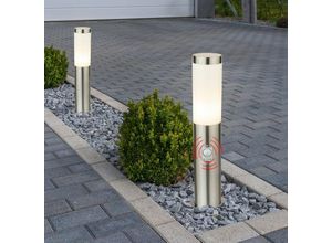 4059157025981 - Etc-shop - 2er Außen Lampen Steh Beleuchtung Edelstahl Bewegungsmelder Garten Stand Leuchten IP44