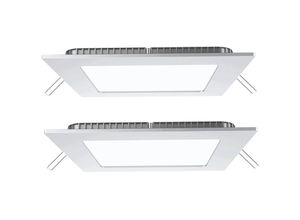 4059157029538 - Etc-shop - 2er Set led Einbau Decken Beleuchtung alu Wohnraum Raster Tageslicht Lampen quadratisch