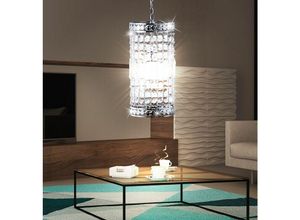 4059157030084 - Etc-shop - led Pendelleuchte Hängelampe Kristall Hängeleuchte Pendellampe Wohnzimmer Stahl Acryl 11W 1055lm warmweiß DxH 19x150 cm