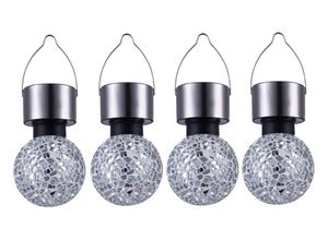 4059157031487 - Etc-shop - 4er Set Solar Pendel Leuchten rund Spiegel Scherben Mosaik Garten Lampen silber grau Deko Lichter