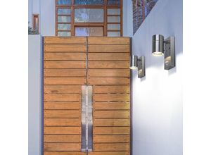 4059157031654 - Etc-shop - 2er Set Edelstahl Außen Wand Leuchten Fassaden Down Lampen Bewegungssensor Veranda Glas Beleuchtung