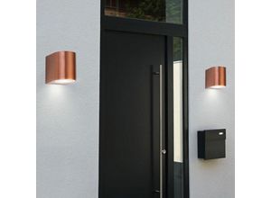 4059157032330 - Etc-shop - 2er Set Außen Wand Strahler Alu Down Beleuchtungen Kupfer Lampen Spot Veranda Leuchten Fassade