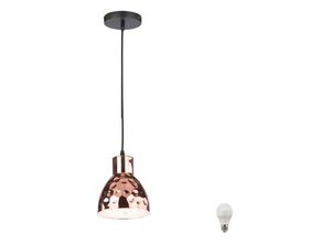 4059157032354 - Etc-shop - Hänge Lampe Hammerschlag Pendel Leuchte Beleuchtung goldfärbig im Set inklusive led Leuchtmittel