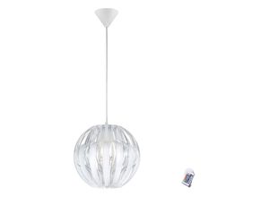 4059157037137 - Etc-shop - Pendelleuchte Pendellampe Hängeleuchte Esstischlampe Höheverstellbar dimmbar Fernbedienung transparent weiß 1x rgb led 7W 470Lm