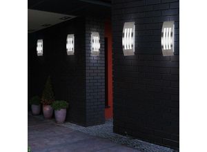 4059157038523 - Etc-shop - Außenwandleuchten Fassadenlampe silber Wandlampe Gartenleuchte Terrassenlampe 1x E27 BxH 10x318 cm 4er Set