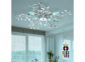 4059157038820 - Decken Lampe Fernbedienung Wohn Zimmer Blumen Leuchte dimmbar im Set inklusive RGB LED Leuchtmittel