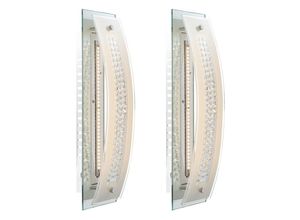 4059157039391 - 2er Set LED Wand Leuchten Beleuchtungen Lampen Chrom Glas satiniert geeist Decken Lichter Strahler