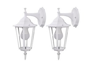 4059157042858 - Etc-shop - 2er Set Außen Bereich Wand Lampe Terrassen Garten Laterne alu Glas Leuchte IP44