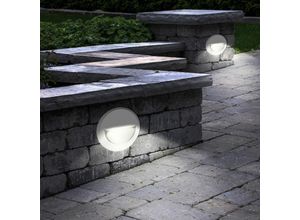 4059157045484 - Etc-shop - 2x led Wand Außen Leuchten Stufen Strahler Veranda Garten Lampen rund IP65