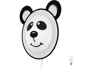 4059157049734 - Panda Bär Design Wand Leuchte Kinder Spiel Zimmer Schalter Glas Lampe im Set inkl LED Leuchtmittel