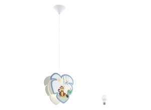 4059157049888 - Etc-shop - Pendel Lampe Spiel Zimmer Holz Schirm Affen Motiv Tier Hänge Leuchte im Set inkl led Leuchtmittel