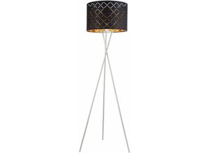 4059157050273 - Etc-shop - led Design Stehleuchte Standlampe Beleuchtung Lese-Licht Textil-Schirm Schwarz-Gold Wohnzimmer Schlafzimmer Flur Diele Büro