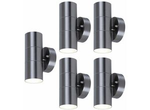 4059157050693 - Etc-shop - 5er Set Außen Leuchten Edelstahl up down Wand Strahler Glas Balkon Lampen