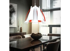 4059157051270 - Etc-shop - Pendellampe Pendelleuchte Hängelampe Esszimmerleuchte Wohnzimmerlampe Metall Folien orange weiß led 10W 806Lm warmweiß DxH 435x110cm