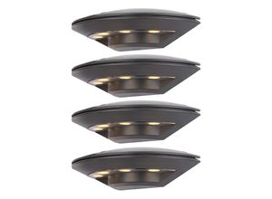 4059157052550 - Etc-shop - 4x led Außen Bereich Wand Lampen Balkon alu anthrazit Terrassen Leuchten