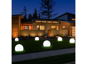 4059157055971 - 6er Set LED Außen Solar Lampen 10cm Kugel Design Erd Spieß Steck Leuchten Garten Weg Beleuchtung