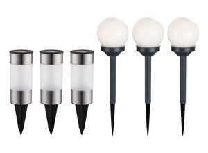 4059157058897 - Etc-shop - 6er Set led Solar Kugel Steck Lampen Garten Terrassen Beleuchtung Erdspieß Leuchten Edelstahl