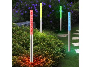 4059157059122 - Etc-shop - 6er Set led Solar Lampen Kugel Design Außen Garten Weg Stab Beleuchtung Steck Lampen Erd Spieß