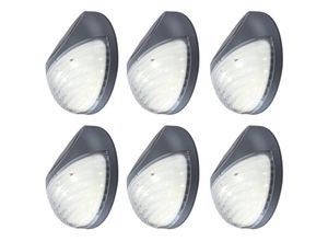 4059157059405 - 6er Set LED Solar Außen Garten Lampen Zaun Leuchten IP44 Beleuchtungen rund