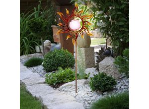 4059157060227 - Etc-shop - 2er Set led Solar Steck Lampen Sonne Mond Design Garten Weg Leuchten rost Außen Beleuchtung