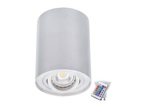 4059157062245 - Etc-shop - Decken Lampe Zylinder Form silber GU10 Sockel Esszimmer Küchen im Set inkl rgb led Leuchtmittel