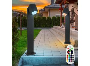 4059157064492 - Etc-shop - 2x Außen led rgb Garten Steh Stand Lampe Leuchte Veranda Hof Weg Beleuchtung inkl Fernbedienung