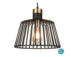 4059157065154 - Etc-shop - Retro Hänge Lampe Gäste Zimmer Käfig Pendel Strahler Gold dimmbar im Set inkl rgb led Leuchtmittel