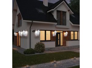 4059157065390 - Etc-shop - 6er Set led Wand Leuchten alu Laternen Landhaus Stil Außen Beleuchtung Garten Lampen weiß im Set inkl led Leuchtmittel