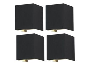 4059157067417 - Etc-shop - 4er Set cube led Außen Bereich Wand Effekt Lampen up down Hof Leuchten verstellbar